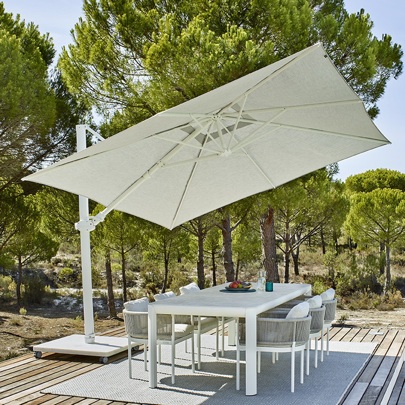 Parasol déporté ANTEGO 3X3M avec socle - JARDINICO