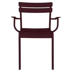 Fauteuil empilable Luxembourg Fermob cerise noire face