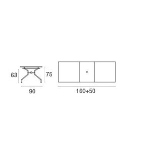 Table de jardin rectangle a rallonge en acier ATHENA EMU