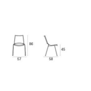Chaise de jardin en acier ALA EMU