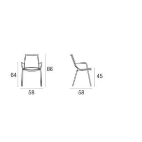 Fauteuil de jardin en acier ALA EMU