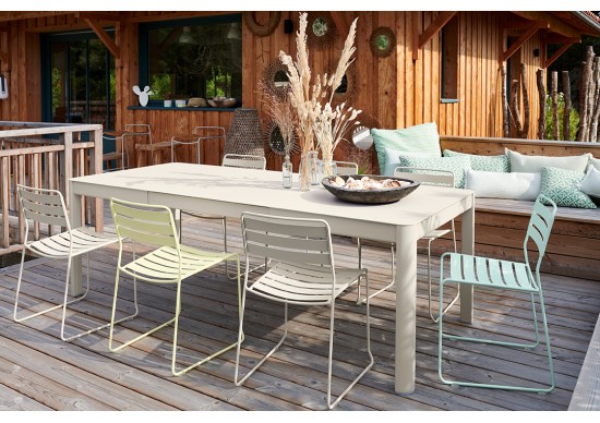 opening aflevering Spanje RIBAMBELLE table TABLE 2 ALLONGES 149/234 X 100 CM Fermob